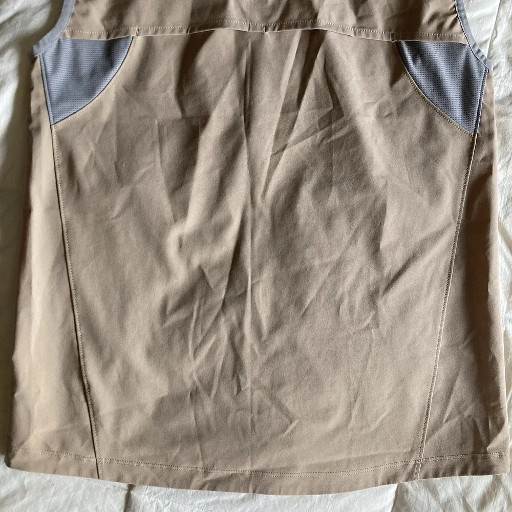 The North Face Lightweight Full Zip Vest Mens S Dune Beige Tan Vented Travel EUC